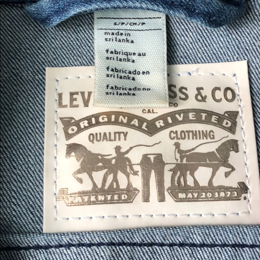 Levi Cropped Jean Jacket, Women’s Size S Ombré - Picture 3 of 7